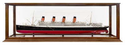 Lot 73 - A FINE BUILDER'S MODEL FOR THE R.M.S. 'AQUITANIA', CONSTRUCTED BY JOHN BROWN & CO., CLYDEBANK FOR CUNARD, 1914