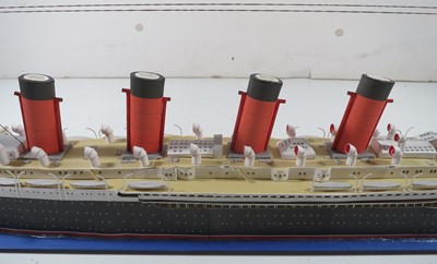 Lot 73 - A FINE BUILDER'S MODEL FOR THE R.M.S. 'AQUITANIA', CONSTRUCTED BY JOHN BROWN & CO., CLYDEBANK FOR CUNARD, 1914