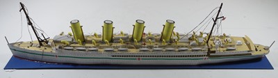 Lot 73 - A FINE BUILDER'S MODEL FOR THE R.M.S. 'AQUITANIA', CONSTRUCTED BY JOHN BROWN & CO., CLYDEBANK FOR CUNARD, 1914