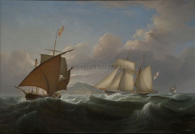 Lot 28 - JOHN LYNN (BRITISH, 1826-1869) – LORD BELFAST'S YACHT 'EMILY' IN THE MEDITERRANEAN