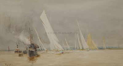 Lot 36 - WILLIAM LIONEL WYLLIE (BRITISH, 1851-1931) - THE ISLE OF WIGHT FROM PORTSMOUTH