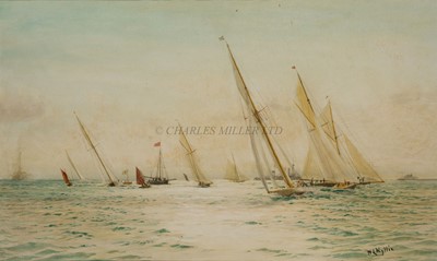 Lot 35 - WILLIAM LIONEL WYLLIE (BRITISH, 1851-1931) - YACHT RACING IN THE SOLENT