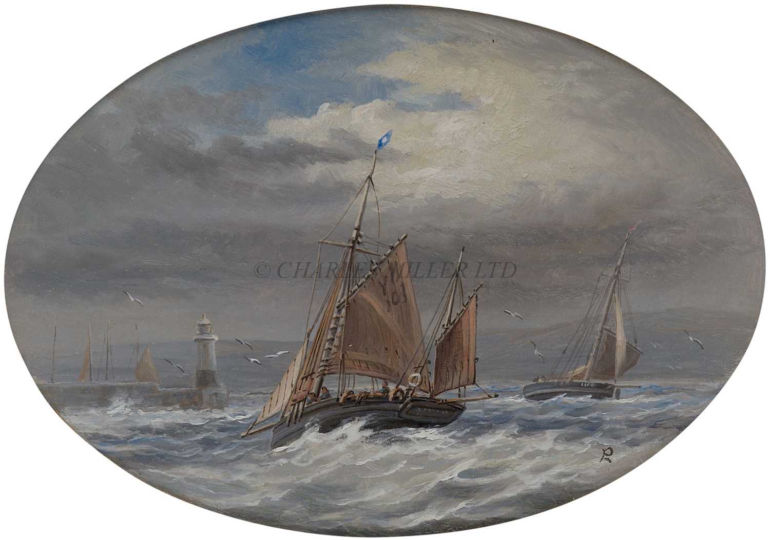 Lot 8 - P* L* (19TH CENTURY) - THREE STUDIES OF FISHING BOATS