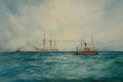 Lot 5 - WILLIAM MINSHALL BIRCHALL (BRITISH, USA, 1884-1941) - UP AND DOWN CHANNEL; A TOW DOWN CHANNEL OFF DUNGENESS