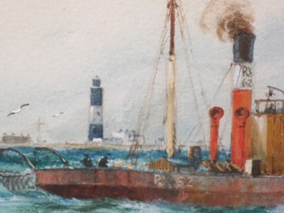 Lot 5 - WILLIAM MINSHALL BIRCHALL (BRITISH, USA, 1884-1941) - UP AND DOWN CHANNEL; A TOW DOWN CHANNEL OFF DUNGENESS