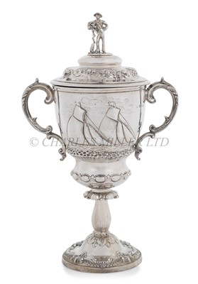 Lot 32 - A 19TH CENTURY SILVER YACHTING TROPHY