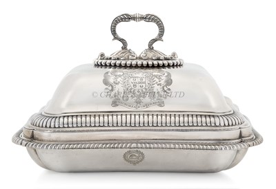 Lot 153 - A SEAGOING ENTRÉE DISH AND COVER FROM THE SERVICE OF CAPTAIN PHILIP DURHAM, PROBABLY PURCHASED WITH TRAFALGAR PRIZE MONEY, CIRCA 1807