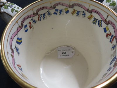 Lot 74 - A TRAFALGAR CENTENARY COPELAND SUBSCRIBER’S COPY LOVING CUP OR TYG, CIRCA 1905