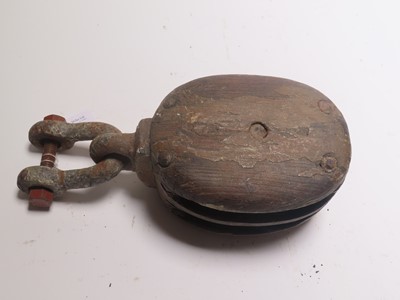 Lot 20 - A DOUBLE PULLY BLOCK FROM H.M.S. 'WARRIOR', 1860