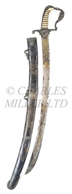 Lot 177 - Ø A VERY RARE, POSSIBLY UNIQUE, SILVER-MOUNTED SABRE PRESENTED TO COMMANDER JAMES KEARNEY WHITE, R.N., BY THE CREW OF H.M. SLOOP 'PERUVIAN', 1815