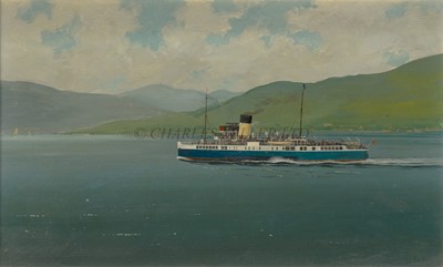 Lot 96 - δ LEONARD JOHN PEARCE (JOHN BOWER) (BRITISH, 1932-2018) - P.S. 'Caledonia' steaming in the Highlands