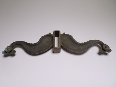 Lot 32 - A 19TH CENTURY BRASS RUDDER YOKE