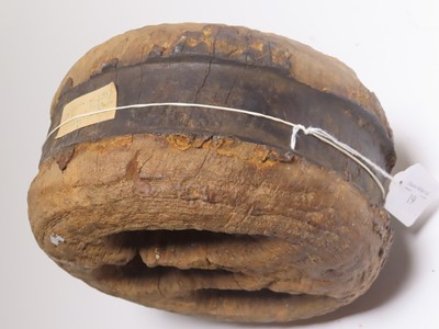 Lot 19 - A DEADEYE RECOVERED FROM H.M.S. 'RAMILLIES' (EX-'KATHERINE' 1664, EX-'ROYAL KATHERINE' 1696) WRECKED 1760