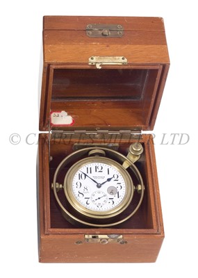 Lot 296 - AN EIGHT-DAY DECK WATCH BY WALTHAM WATCH CO.