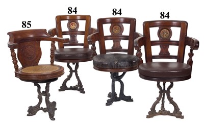 Lot 85 - A SALOON CHAIR FOR THE UNION CASTLE LINE, CIRCA 1900