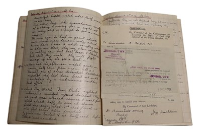 Lot 11 - A RARE 'BELOW DECK' DIARY FROM H.M.S. SUPERB, 1914-15