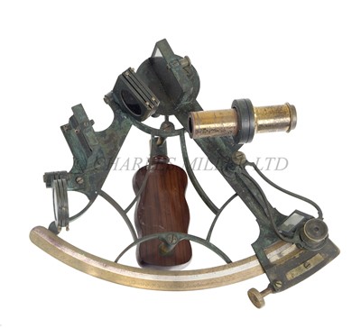 Lot 134 - A 6½IN. RADIUS CURVE-BAR SEXTANT BY HEATH & CO., CRAYFORD, LONDON, CIRCA 1900