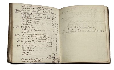 Lot 35 - AN INTERESTING ACCOUNT AND WAGES BOOK FROM THE MERCHANTMEN 'POMONA' & 'GLORY', 1813-16