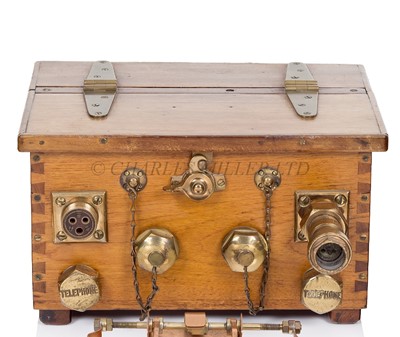 Lot 218 - A WOOD AND BRASS DIVER'S TELEPHONE BOX BY SIEBE GORMAN & CO. LTD, CIRCA 1920