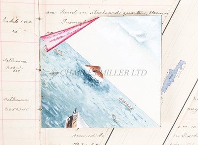 Lot 210 - AN HISTORICALLY INTERESTING CADET LOG FROM H.M. SHIPS TRAFALGAR AND EDGAR INCLUDING AN EYEWITNESS REPORT OF THE LOSS OF H.M.S. VICTORIA, 1891-94