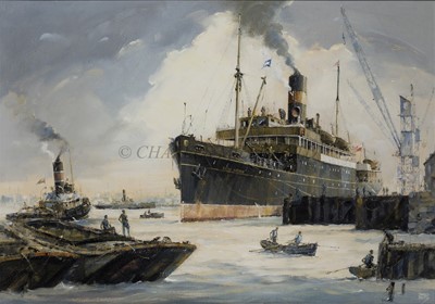 Lot 126 - δ JOHN S. SMITH (BRITISH, 1921-2012) - The steam ship 'Royal Archer'