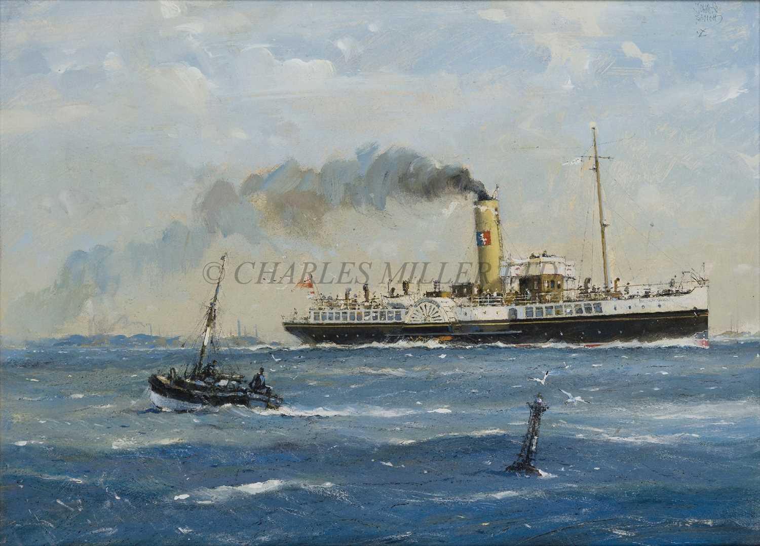 Lot 92 - δ JOHN S. SMITH (BRITISH, 1921-2012) - The paddle steamer 'Medway Queen'
