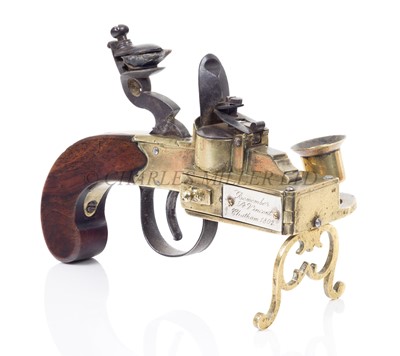 Lot 180 - A FLINTLOCK TINDER-LIGHTER, CIRCA 1800