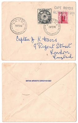 Lot 215 - A BRITISH ANTARCTIC NIMROD EXPEDITION ENVELOPE, 1907