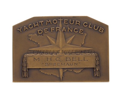 Lot 108 - A BRONZE PLAQUETTE FOR THE YACHT MOTEUR CLUB DE FRANCE, 1938