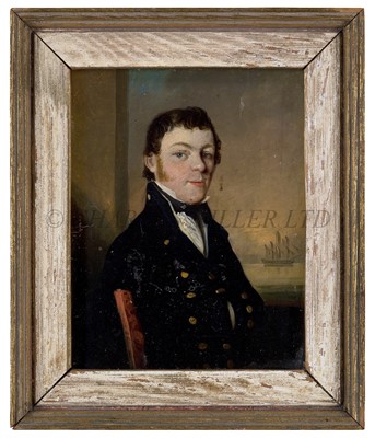 Lot 15 - ANGLO-CHINESE SCHOOL (19TH CENTURY) - Portrait of an East India Company officer, circa 1800
