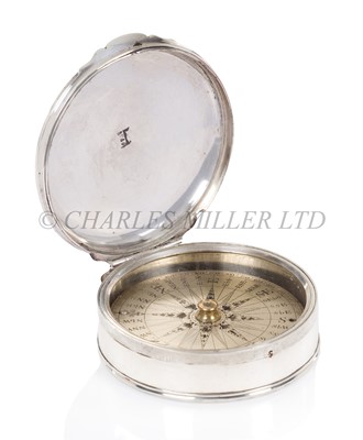 Lot 139 - ADMIRAL EARL HOWE’S SILVER POCKET SEA COMPASS, CIRCA 1755