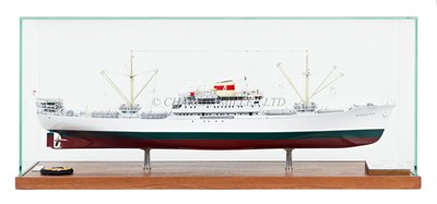 Lot 113 - A 1:144 SCALE BUILDER'S BOARDROOM MODEL OF THE CARGO SHIP BJORGSTEIN, BUILT BY ERIKSBERGS MV FOR HJALMAR BJØRGE, OSLO, 1956