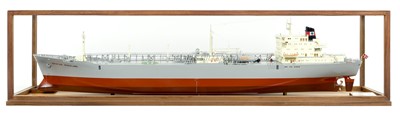 Lot 123 - A 1:100 SCALE BUILDER'S BOARDROOM MODEL OF THE TANKER 'KRISTAN BIRKELAND', BUILT BY LA CIOTAT CN FOR FEARNLEY & EGER, OSLO, 1969