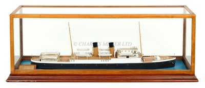 Lot 79 - A 1:127 SCALE WATERLINE, POSSIBLY PROPOSAL, MODEL FOR THE FERRY 'ISLE OF SARK', BUILT BY WILLIAM DENNY & BROS, DUMBARTON, 1932
