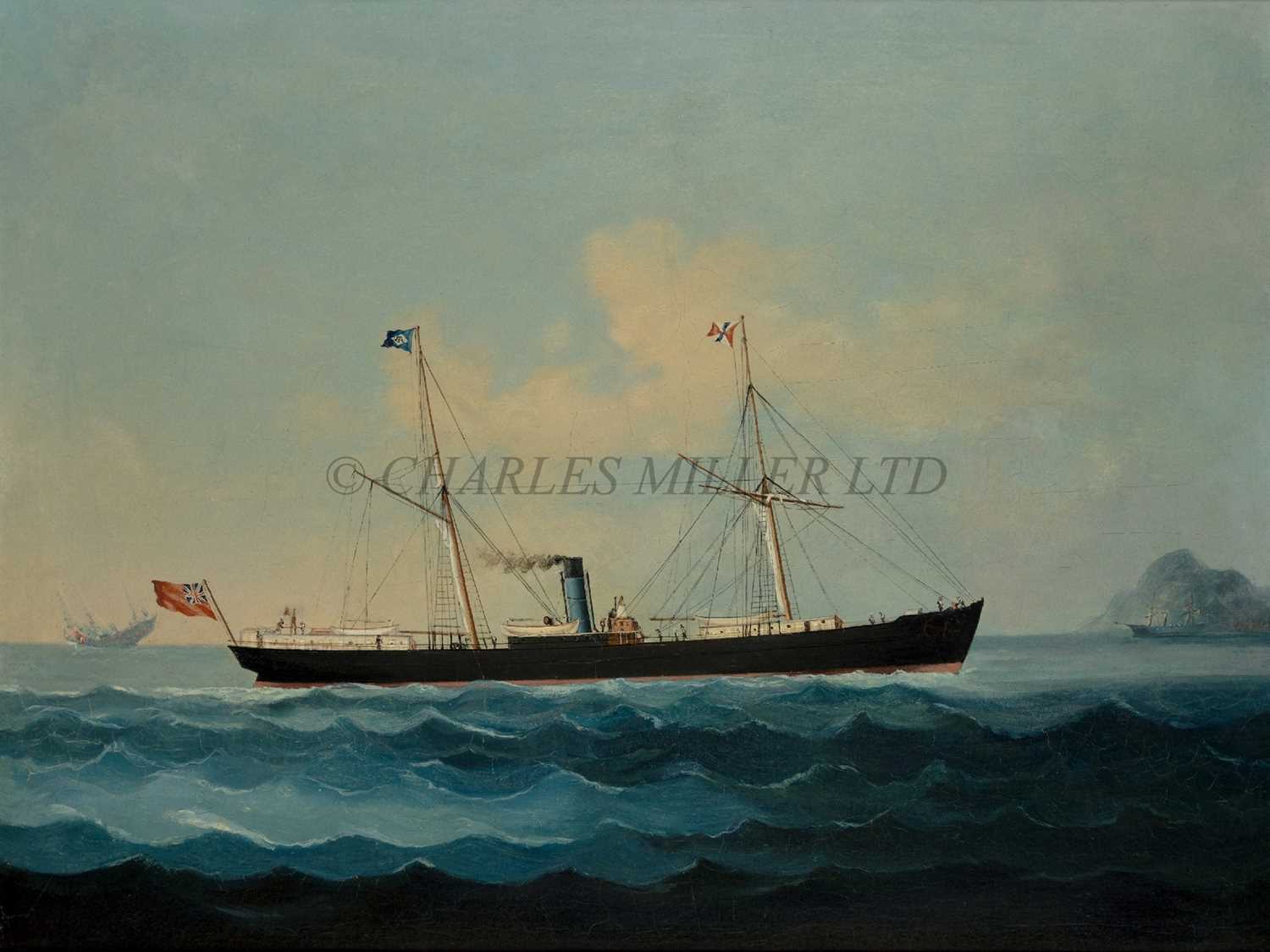 Lot 55 - CHINESE SCHOOL (19TH CENTURY) - A Blue Funnel Line 'Patroclus' Class steamer off China