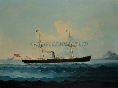 Lot 92 - CHINESE SCHOOL (19TH CENTURY) - A Blue Funnel Line 'Patroclus' Class steamer off China
