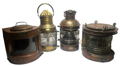 Lot 23 - FOUR ASSORTED MARINE LAMPS, 20TH CENTURY