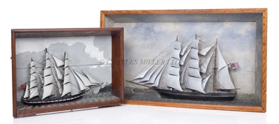 Lot 43 - A 19TH CENTURY SAILOR'S PICTURE HALF-MODEL/SHADOW BOX FOR THE MERCHANTMAN 'HANNAH', CIRCA 1870