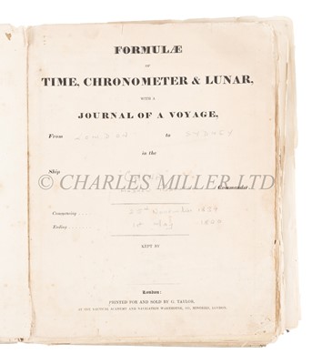 Lot 34 - A LOG BOOK FOR EMIGRANT SHIP 'CHINA' BETWEEN LONDON AND SYDNEY, 1839-40