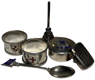 Lot 129 - TWO SILVER SHIP’S NAPKIN RINGS, EARLY 20TH CENTURY