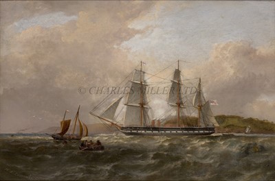 Lot 190 - HENRY ANDREWS LUSCOMBE (BRITISH, 1820-1899) - H.M.S. 'Galatea' embarking on her world cruise in 1866 under the command of Prince Alfred