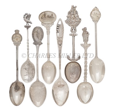 Lot 113 - A GROUP OF SIX OCEAN LINER SILVER SOUVENIR SPOONS
