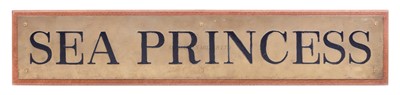 Lot 127 - A BRASS NAMEPLATE FROM THE P&O LINER 'SEA PRINCESS' [EX-'KUNGSHOLM'], 1978
