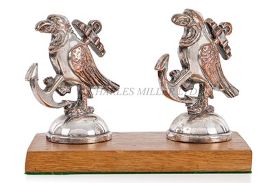 Lot 241 - A PAIR OF BANDMASTER'S MUSIC STAND FINIALS FROM H.M.S. HOOD, CIRCA 1920