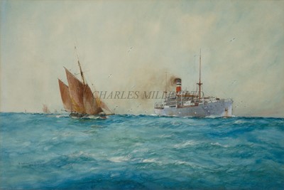 Lot 62 - WILLIAM MINSHALL BIRCHALL (BRITISH, 1884-1941) - A homeward bound liner