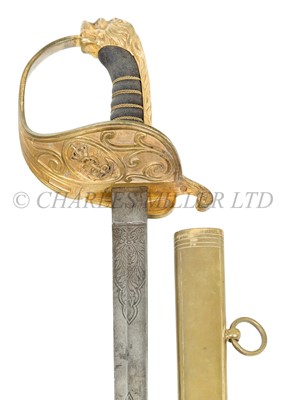Lot 285 - SWEDISH NAVAL OFFICER'S DRESS SWORD, 19TH CENTURY