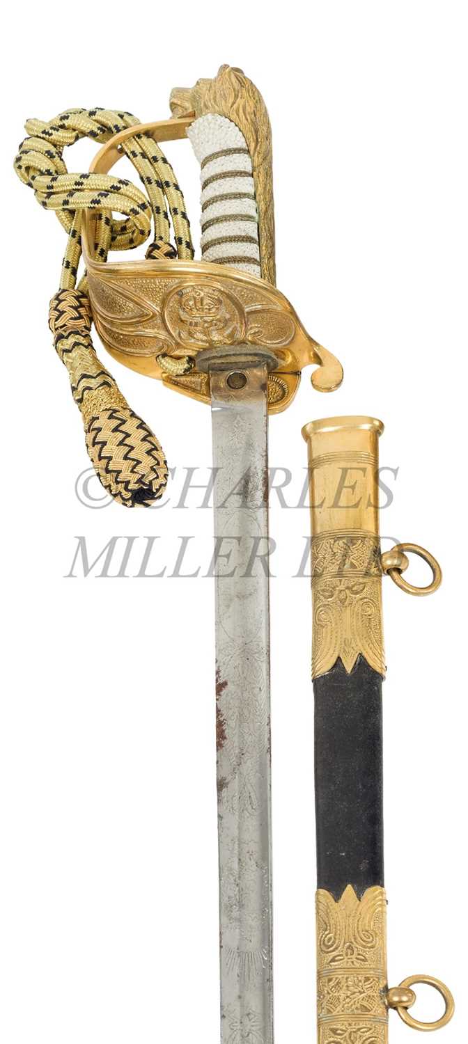 Lot 251 - AN 1846-PATTERN ROYAL NAVY FLAG OFFICER'S DRESS SWORD, EARLY 20TH CENTURY