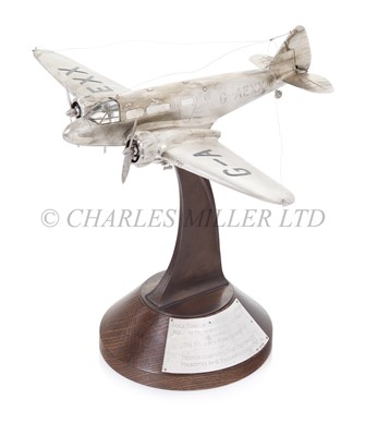 Lot 290 - A SILVER MODEL FOR THE SPECIAL AEROPLANCE BUILT BY AIRSPEED LTD., PORTSMOUTH, FOR THE USE OF KING GEORGE VI, 1938