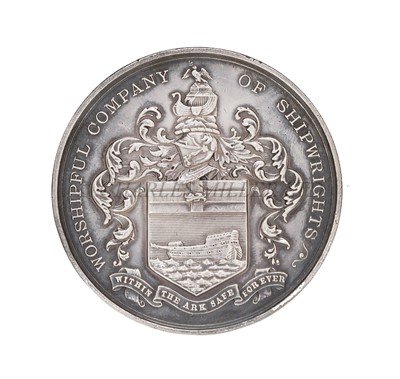 Lot 228 - THE WORSHIPFUL COMPANY OF SHIPWRIGHTS SILVER MEDALS, 1882 - for the International Exhibition of Ships’ Models, London, 1882, Honorary Award silver medals