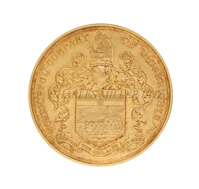 Lot 226 - THE WORSHIPFUL COMPANY OF SHIPWRIGHTS, GOLD MEDAL 1882 - for the International Exhibition of Ships’ Models, London, 1882, 22ct. gold prize medal